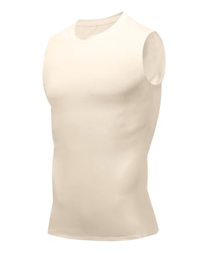 Image of Compression Shirt Men Slimming Body Shaper Vest Crewneck Workout Tank Top | Tummy Control Undershirts, Gynecomastia Compression Shirts, Back Support, Sleeveless Muscle Shirts, Shaping Tank Top