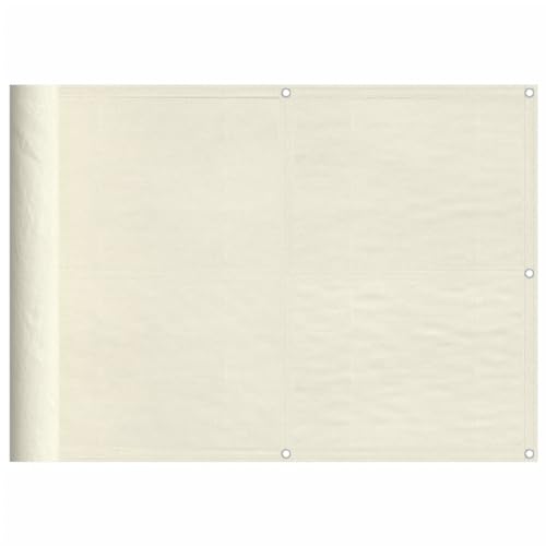vidaXL Balkon Sichtschutz, Balkonbespannung mit Ösen Seil, Wasserfeste Balkonabdeckung, Balkonverkleidung für Balkon Terrasse, 75x800cm Creme 100% Polyester-Oxford