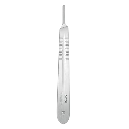 AIESI® Mango de bisturí en acero inoxidable para hojas quirúrgicas número 4, Garantía 10 años