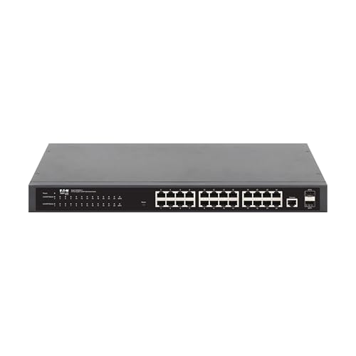 Image of Eaton Tripp Lite Series 24‑Port Gigabit Managed Switch with 2 SFP Ports, Easy Smart Web‑Managed Layer 2 Network Ethernet Splitter, 1 Gbps, 1U Rack Mount or Desktop, 3‑Year Warranty (NGS24C2-1)