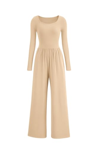 PRETTYGARDEN Womens Jumpsuits Dressy Casual Fall Fashion 2025 Trendy Long Sleeve Wide Leg Rompers Spring Work Office Outfits