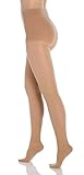 BriteLeafs Sheer Compression Pantyhose 20-30 mmHg, Firm Support, Closed Toe (X-Large, Beige)