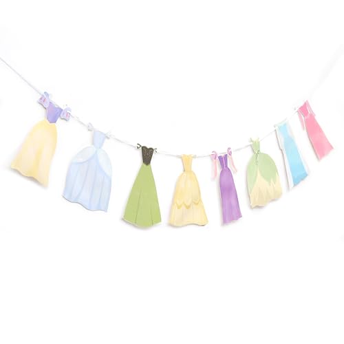 Image of Princess Party Bunting Banner,Princess First Birthday Party Banner | Dress Banner Birthday Decoration, Girl's 1st Party Supplies
