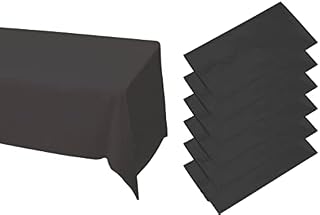 ZeriTlolen 6 Pack Black Disposable Tablecloths Plastic Rectangle Dining Table Covers 54 x 108 Inch Table Cloths for Indoor or Outdoor Parties Birthdays Birthdays Weddings Picnics (Black)