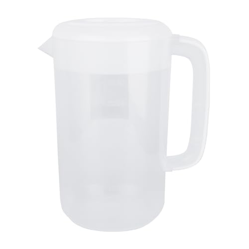 FUOYLOO Jarra de Plástico 4 Litros Tapa y Asa, para Agua Fría sin Derrames en Reuniones y Uso Doméstico
