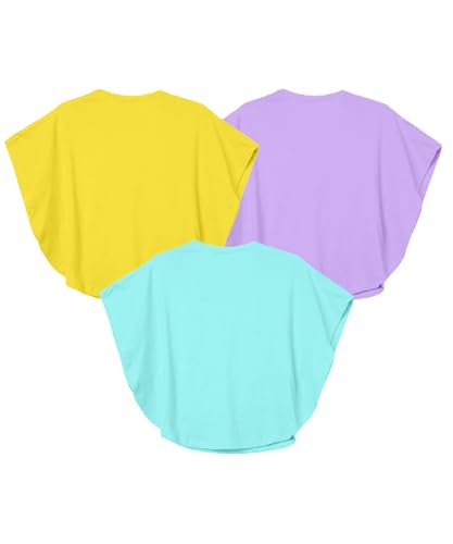 Image of KYDA KIDS 100% Cotton Bio-Washed Premium Printed T-Shirts for Girls - Butterfly Pattern Regular Fit Tops (Pack of 3)