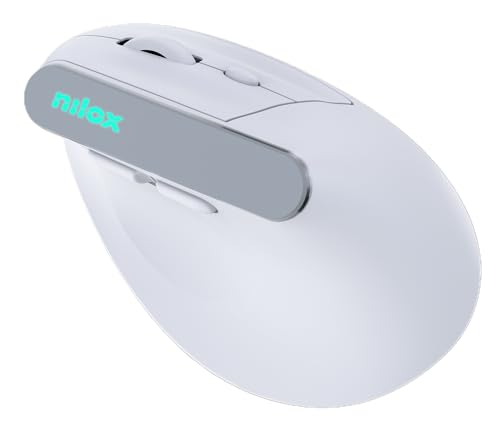 Souris verticale haut de gamme double connexion rechargeable blanche - 3