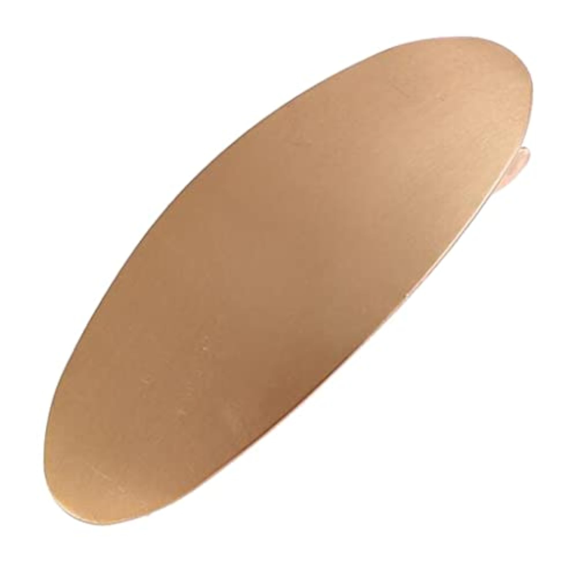 Women's Geometric Oval Gold Automatic Barrette Hair Clip
