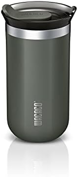 WACACO Octaroma Lungo Vacuum Insulated Coffee Mug, Double-Wall Stainless Steel Travel Tumbler with Drinking Lid, 10 fl oz(300ml), M Size, Green