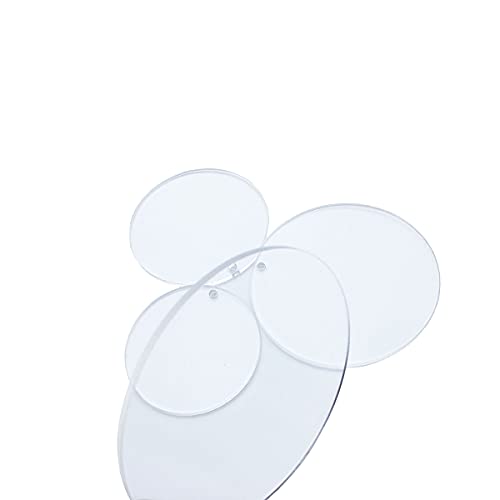 Made In Usa By Autumn 3.5" Dia Acrylic Clear Circles/Plexiglass Sheet Disc/Blanks Plaque W/Hole, Crafts/Vinyl/Cricut Projects Blank Ornaments, Charms, Keychains. Pack Of 25 #TOP2