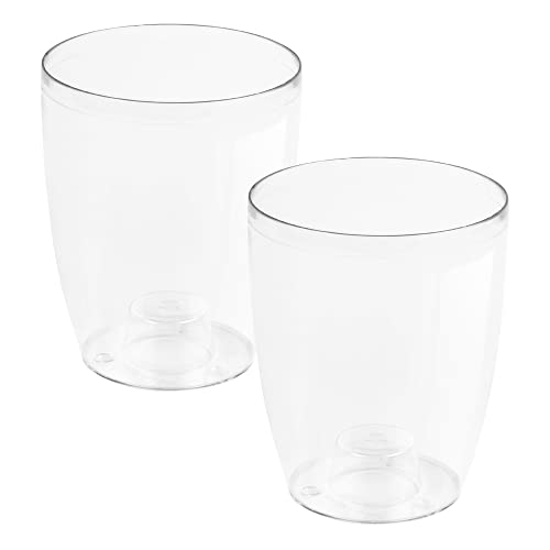 2x Macetero orquídea de plastico Coubi Orchid en color blanco transparente 13,2 (largo) x 13,2 (ancho) x 16 (altura) cm