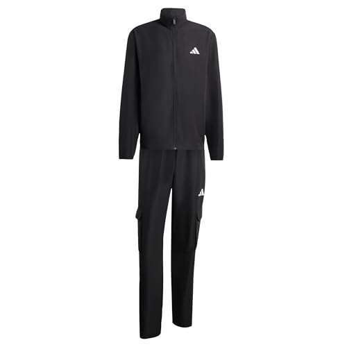 adidas Men's SPORTSWEAR WOVEN CARGO TRACKSUIT, black/black, XS – Ansicht 1