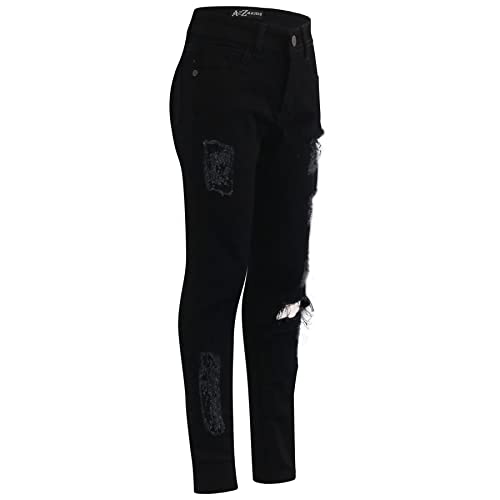 Kids Girls Stretchy Denim Jeans Ripped Faded Fashion Jeggings Skinny Frayed Pants Stylish Trousers Age 5-14 Years3