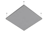 R ROSTAGNO Pannello fonoassorbente IGNIFUGO 100x100x4 cm marcatura CE, rifinito in tessuto. - Posizionamento a sospensione a soffitto con cavetti regolabili (GRIGIO)