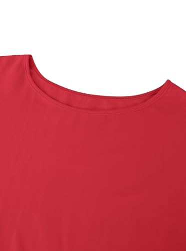 Image of Girls Off the Shoulder Tops Crop Short Sleeve Tees | Rolled Cuffs, Loose Fit, Crop Tops, Dance, Summer, Oversized, Trendy