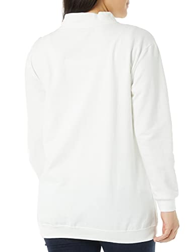 AmeriMark Women’s Fleece Cardigan Sweater –Lightweight Soft Long Sleeve Jacket White MD3