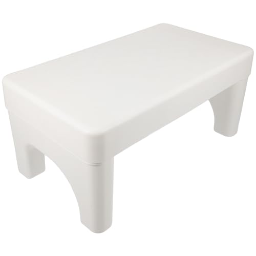 ADOCARN Taburete Blanco Antideslizante de Inodoro y Resistente al Desgaste de Pp Cómodo y Práctico para Baño Escalón para Cambiar Zapatos