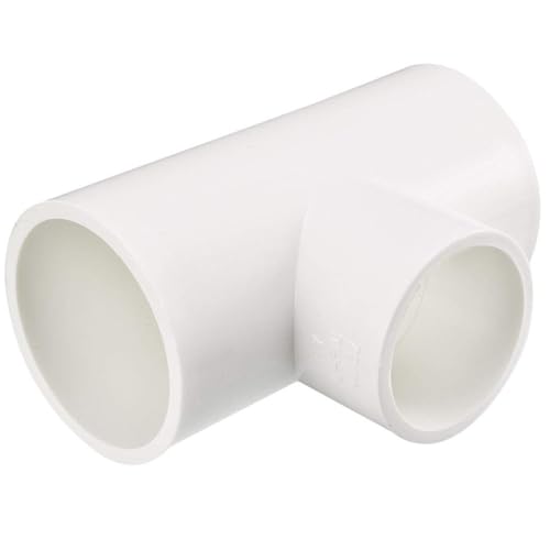 TOP-VIGOR 2Pcs 40mm x 40mm x 32mm Slip Reducing Tee PVC Pipe Fitting, T-Shaped 3 Way Coupling Connector Joints Adapter for Garden Water Pipe Connection, White
