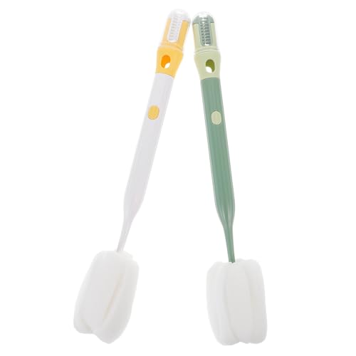 HEMOTON 2pcs Three-in-one Cup Brush Water Bottle Brush Bottle Scrub Brush Water Bottle Cleaning Brush Sponge Cleaning Brush Cup Cleaning Bottle Cleaner Brush Bottle Sponge Brush