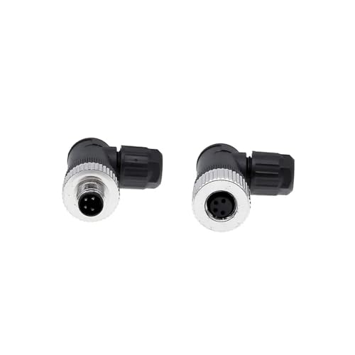 Conector M8 A-Code macho de 3 pines angular IP68 sin soldadura para sensor industrial 3