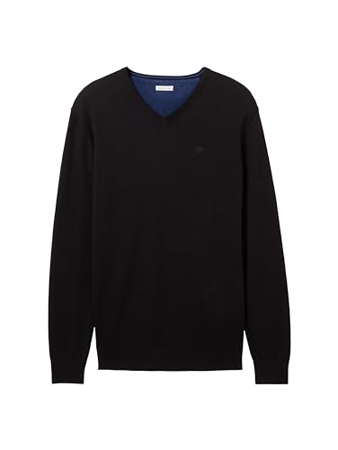 TOM TAILOR Herren 1012820 Basic Strickpullover mit V-Ausschnitt