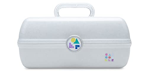 Caboodles On-The-Go Girl - Shooting Star | Cosmetic Organizer, Make-up & Accessory Case, Silver Grey Sparkle