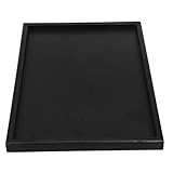 TOKIDNY Rechteckiges Schwarzes Holzserviertablett Robustes Rustikales Servierbrett für Restaurant Tee Desserts Snacks und Obst Kratzfest Stilvoll für Hotel und Zuhause