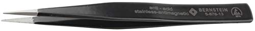 Bernstein 5-878-13 ESD SMD - Pinzas de precisión universales (130 mm, forma PSF-Z, acero inoxidable, con dentado) Cover