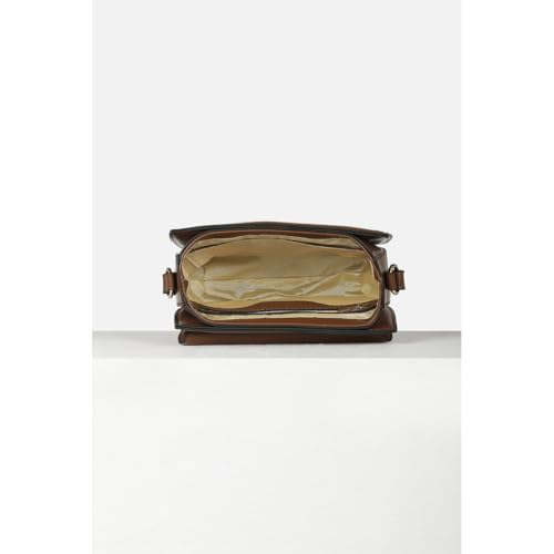 Image of Van Heusen Women's Chic Sling Bag |Brown Contrast Lining| Detachable Strap