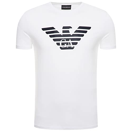Emporio Armani T-shirt homme 8N1T99 1JNQZ, manches courtes homme, Blanc, Medium