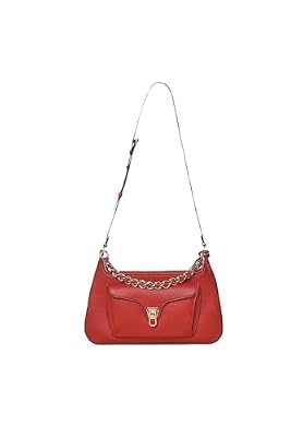 Coccinelle Beat Generation M Borsa a Spalla in Pelle, Rosso Scarlatto, 30 x 18,5 x 6 cm, con Tracolla Regolabile e Chiusura a Cerniera