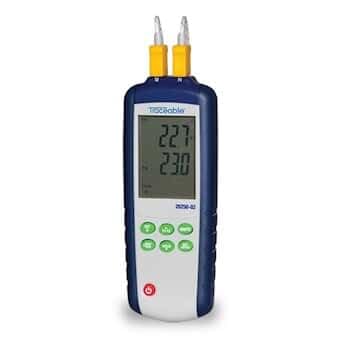 Traceable Dual-Input Data Logging Thermocouple Probe Thermometer, Type K/J