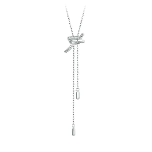 Collier en argent 925 avec chaîne en Y réglable pour femme