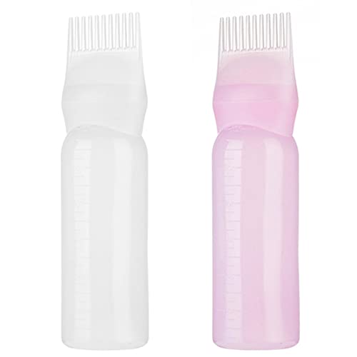 Lot de 2 flacons de teinture capillaire, applicateur peigne à racines, peigne de teinture capillaire, applicateur, brosse de teinture, outils de base, bouteille de shampoing, huile peigne