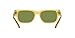 Persol Unisex PO3315S Rectangular Sunglasses, Miele/Green, 55 mm
