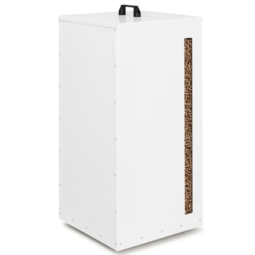 IDMarket – Depósito de pellets 45 kg, color blanco, almacenamiento de pellets 36 x 36 x 76 cm