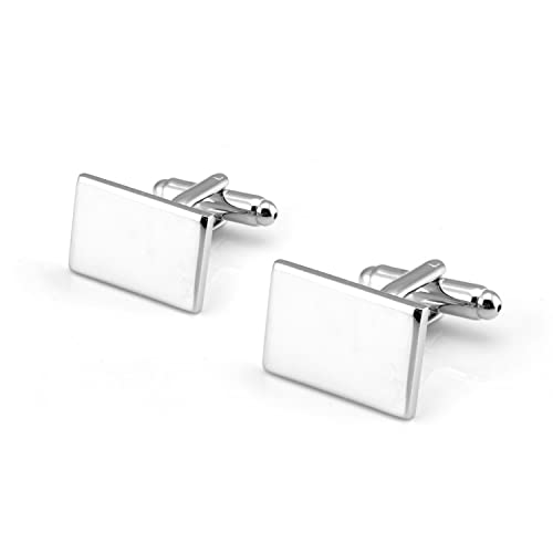 Classic Rectangle Stainless Steel Men's Cufflinks in Gift Box Classic Tuxedo Shirt Cuff Link for Wedding Formal Business3
