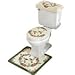 Collections Etc Hummingbird Floral Bathroom Toilet Accessories - 3 Pc