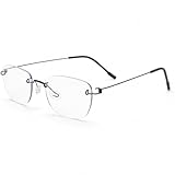 Armação De Luxo Titânio Leve Sem Parafusos Filtro Luz Azul (Geométrica)