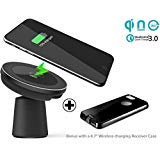 Magnetic Fast Wireless Car Charger + iPhone 6/7 Reciever Case Kit, Wannap Car Charger Mount Phone Holder Air Vent or Dashboard for iPhone X/XS Max/XR/8 Samsung Galaxy Note 9/S10 All Qi-Enabled Device