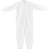 Global Industrial Disposable Microporous Coverall, Elastic Wrists/Ankles, White, Med, 25/Case