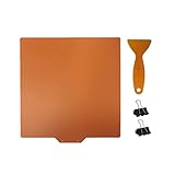 3D Printer Build Plate Bed Sheet, Size 235x235MM, Flexible Spring Steel, Orange PC&Resin Coating, for Ender3 Original Magnetic Bed Cover Replacement.