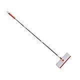 Escobilla de ducha 2 en 1 con poste de acero inoxidable extensible de hasta 50 pulgadas para tareas de limpieza de vidrio y espejo de alto alcance