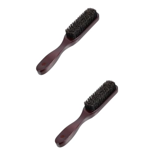 Mikinona 2 Pcs Beard Brush Wooden Handle Barber Beard Quality Easy to Clean Travel-friendly