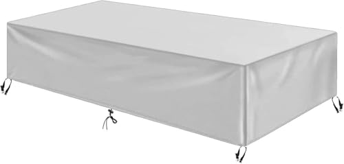 Housse de table rectangulaire en polyester 420D argent 180x120x74cm - 2