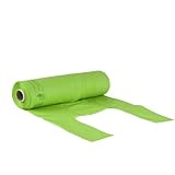 soleplastic shopper plastica biodegradabili sacchetti plastica con manici confezionate in rotoli con pre strappo buste plastica riutilizzabili verdi (1 kg, 1 rotolo)