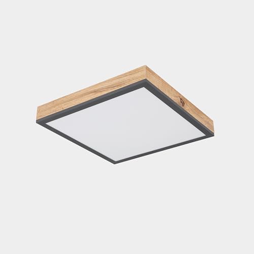 INNOVATE LED Deckenleuchte Holzrahmen eckig 30x30 – 750 Lumen Deckenlampe...