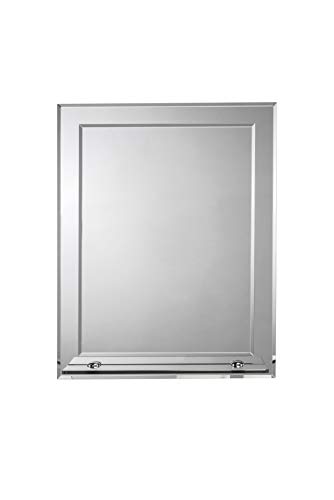 Croydex Rydal Rectangular Mirror with Shelf and Hang N Lock Fitting System, 500 x 400 x 120mm