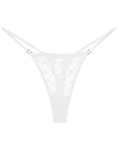 Murimia Thongs for Womens Sexy Lace No Show Underwear Breathable T-Back G String Thongs Panties