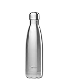 QWETCH - Bouteille Isotherme - Gourde Nomade INOX - 24h Froid et 12h Chaud - Etanche, sans BPA & Réutilisable - Gourde Isotherme pour Sport, Voyage, Bureau, Randonnée - INOX Brossé - 500 ML
